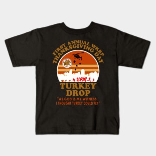 WKRP Turkey Real Drop Kids T-Shirt